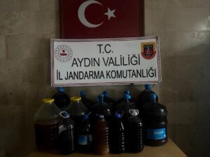Aydın’da 202 litre kaçak şarap ele geçirildi