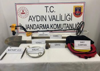 Aydın’da sit alanında kaçak kazıya 3 gözaltı