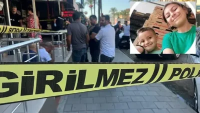 Muğla'nın Fethiye ilçesinde bir iş yerinde Ergün Güngör (46) ile çocukları Hatice Güngör (10)