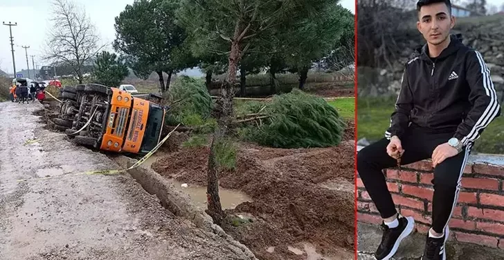 Beton mikseri ağaçların üzerine devrildi