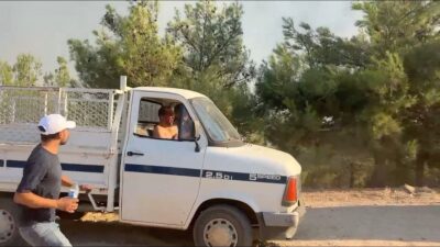 Aydın'ın Çine ilçesinde 30 Temmuz'da çıkan orman yangınında hayvanlarını kurtarmak