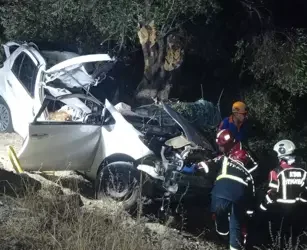 Çine’de otomobil zeytinliğe savruldu 2 ölü, 1 ağır yaralı