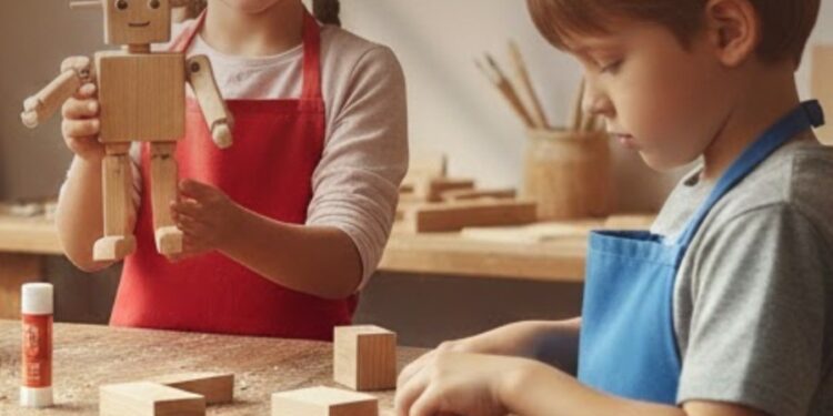 Çocuklar ahşap oyuncak atölyesinde buluşuyor