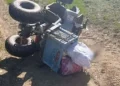 Devrilen ATV’nin altında kalan kalarak can verdi