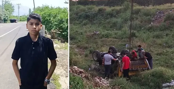 Devrilen traktör 15 yaşındaki Mehmet’in sonu oldu
