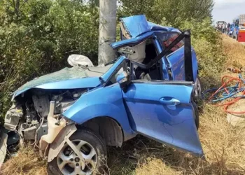 Direğe çarpan otomobil hurdaya döndü; 2 çocuk öldü