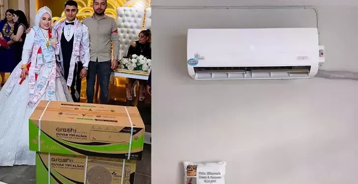 Düğünde davetlileri şaşkına çeviren takı