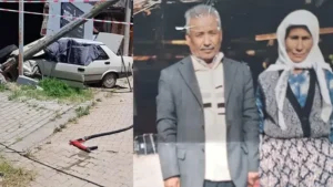 Duvara çarpan otomobildeki yaşlı çift öldü