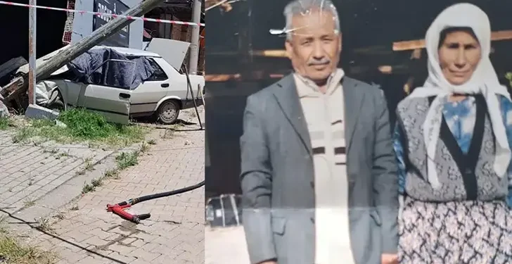 Duvara çarpan otomobildeki yaşlı çift öldü