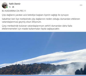 Koçarlı’da yanan çöplük vatandaşları isyan ettirdi