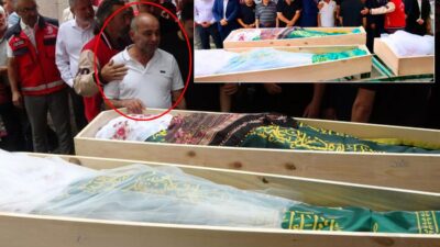 Eşini ve 2 kızını toprağa veren babanın çaresizliği yürek dağladı Giresun'un Görele ilçesinde dereye düşen babalarını kurtarmak isterken sel sularına