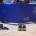 Feci kazada geriye kaldırımdaki ayakkabıları kaldı