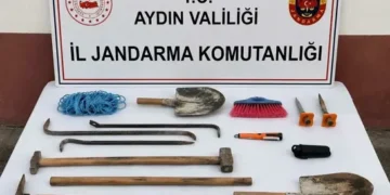 Germencik’te antik kentte kaçak kazıya 3 gözaltı