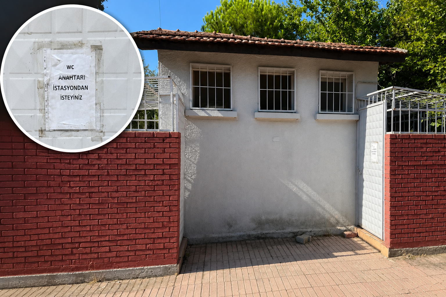 Aydın’ın Germencik ilçesinde TCDD’ye ait olduğu belirtilen umumi tuvaletlerin kilitli