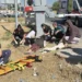 Hemzemin geçitte yük treni çarptı