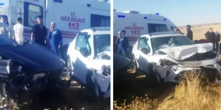 İki araç kafa kafaya çarpıştı! 6 yaralı