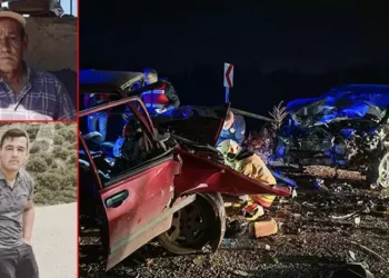 İki otomobil çarpıştı; 3 ölü, 1 yaralı