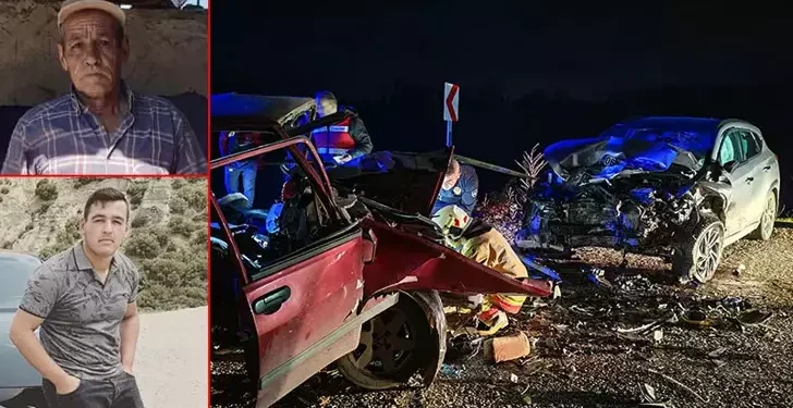 İki otomobil çarpıştı; 3 ölü, 1 yaralı