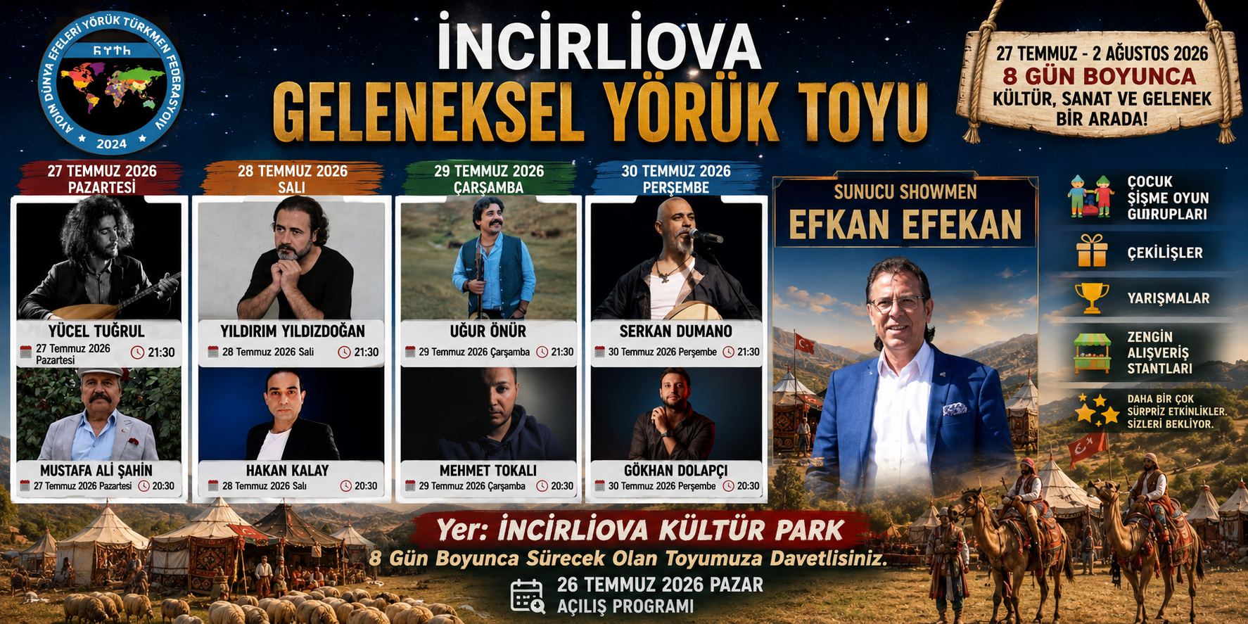 Incirliova 8 gun surecek Yoruk toyuna hazirlaniyor