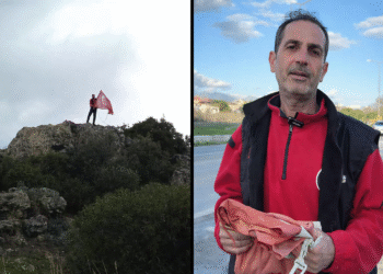 İncirliova’da kayalıklardaki Türk bayrağını kurtardı