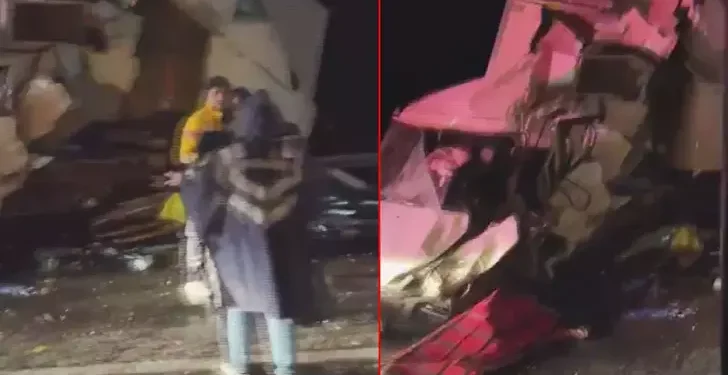 Kamyonet, TIR ile çarpıştı 1 ölü, 2 yaralı