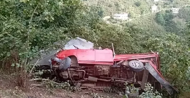 Kamyonet şarampole yuvarlandı; 1 ölü, 9 yaralı