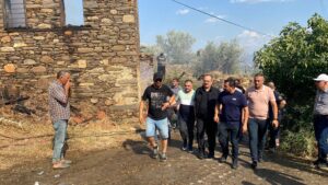 Makilik alanda çıkan yangında 11’i metruk 13 ev yandı