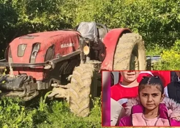 Nur babasının kullandığı traktörün altında kaldı