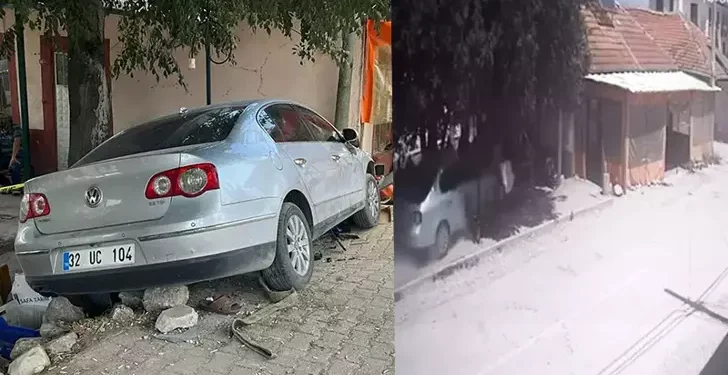 Otomobil, kahvehaneye girdi 1 ölü, 2 yaralı