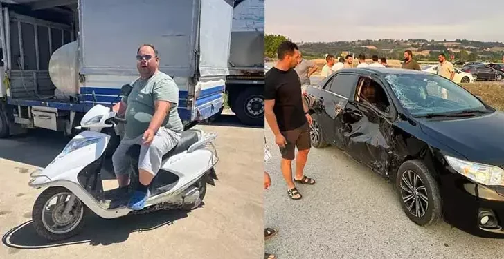 Otomobille çarpışan motosikletin sürücüsü öldü