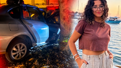 Antalya'nın Finike-Kumluca kara yolunda kontrolden çıkan otomobilin ağaca çarpması sonucu