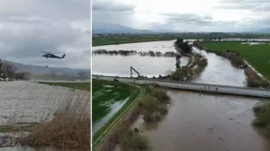 Selde mahsur kalan vatandaş helikopter ile kurtarıldı Selde mahsur kalan vatandaş helikopter ile kurtarıldı