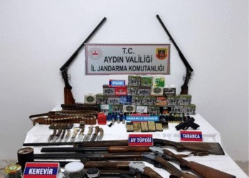 Söke’de evden 7 tüfek ve tabanca ele geçirildi