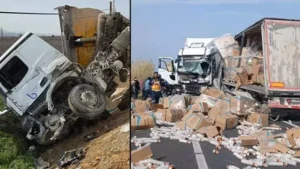 TIR, otomobil ve kamyonla çarpıştı 5 yaralı