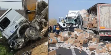TIR, otomobil ve kamyonla çarpıştı 5 yaralı