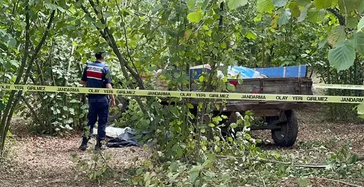 Traktörden düşüp teker ile ağaç arasına sıkışıp öldü