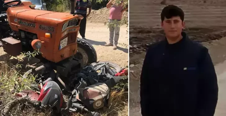 Traktörle çarpışan motosikletin 17 yaşındaki sürücüsü öldü
