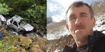 Uçuruma yuvarlanan kamyonetteki karı kocayı ölüm ayırdı