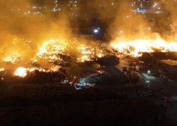 Söke’de alevler geceyi aydınlattı