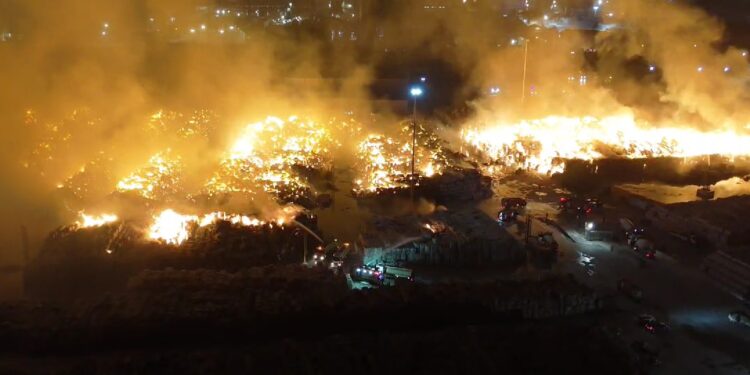 Söke’de alevler geceyi aydınlattı