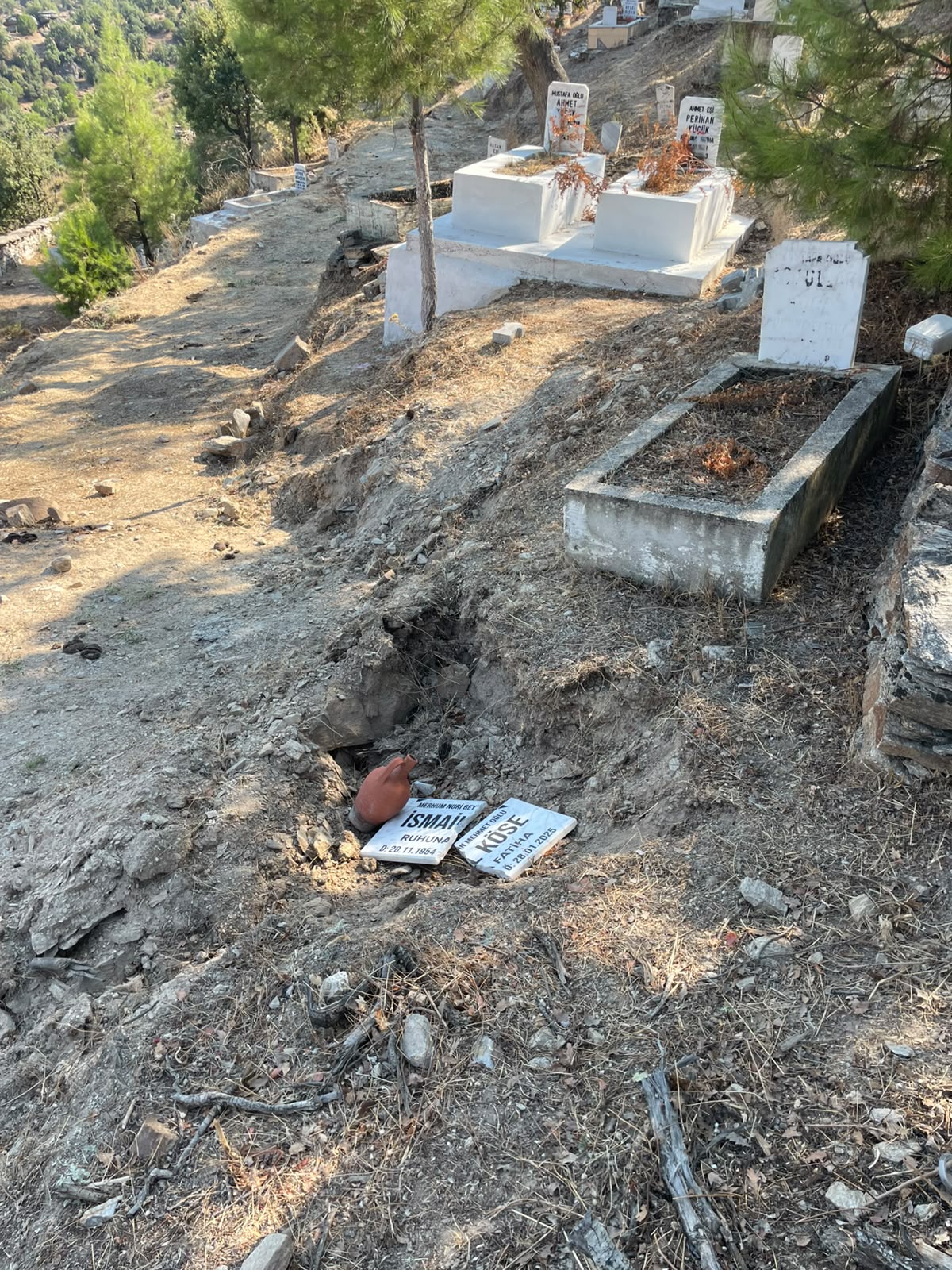 Koçarlı'nın Gözkaya Mahallesi Mezarlığı'nda kimliği belirsiz kişi ya da kişilerce