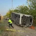 Yolcu otobüsü devrildi 1 ölü, 26 yaralı