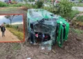 Yolcu otobüsü devrildi; 46 yaralı