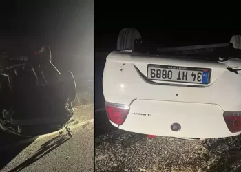 Otomobil su kanalına devrildi