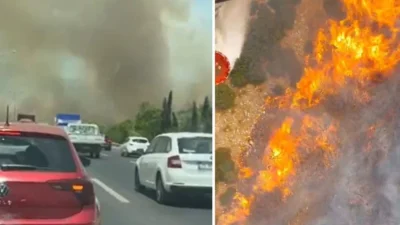 Alevler saatlerdir söndürülemiyor Manisa'nın Akhisar ilçesi Evkaftepe Mahallesi'nde ormanlık alanda yangın çıktı. Yangın