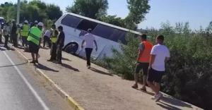 Otel servis otobüsü şarampole düştü
