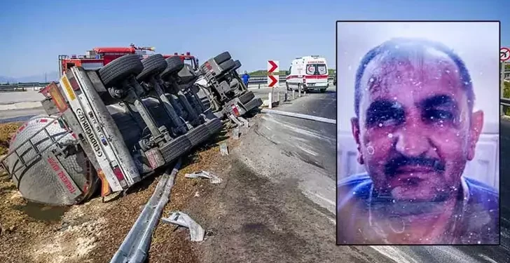 Bariyerlere çarpıp devrilen TIR'ın şoförü yaşamını yitirdi